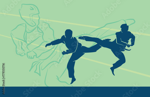 Great simple taekwondo background design for any media	