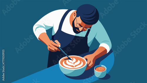 With a flick of the wrist the barista adds the final touches to the latte creating a miniature masterpiece in the form of a heart a tulip or