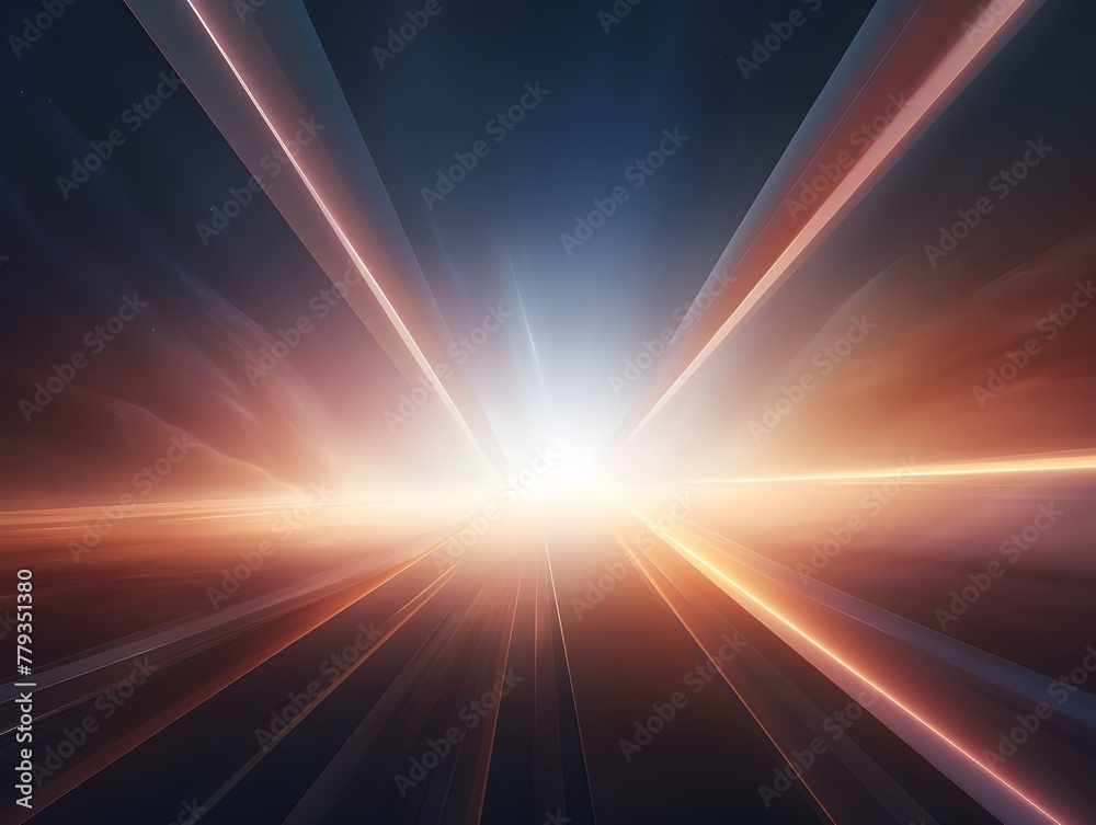 Captivating Radiant Beams of Light Illuminating Abstract Futuristic Sci-Fi Dimensional Scene