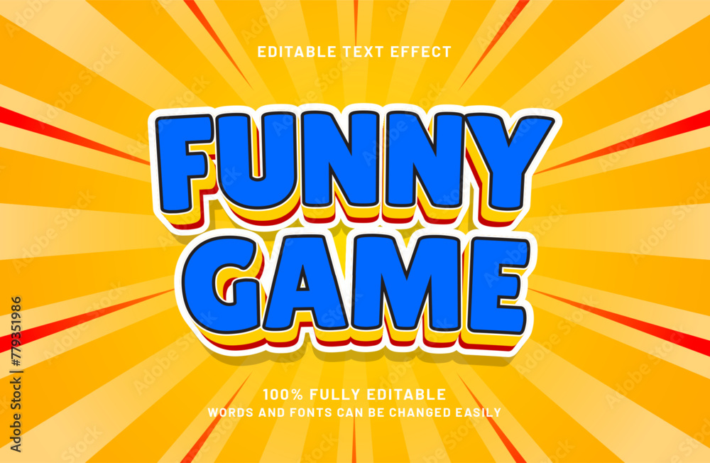 funny game 3d editable text effect