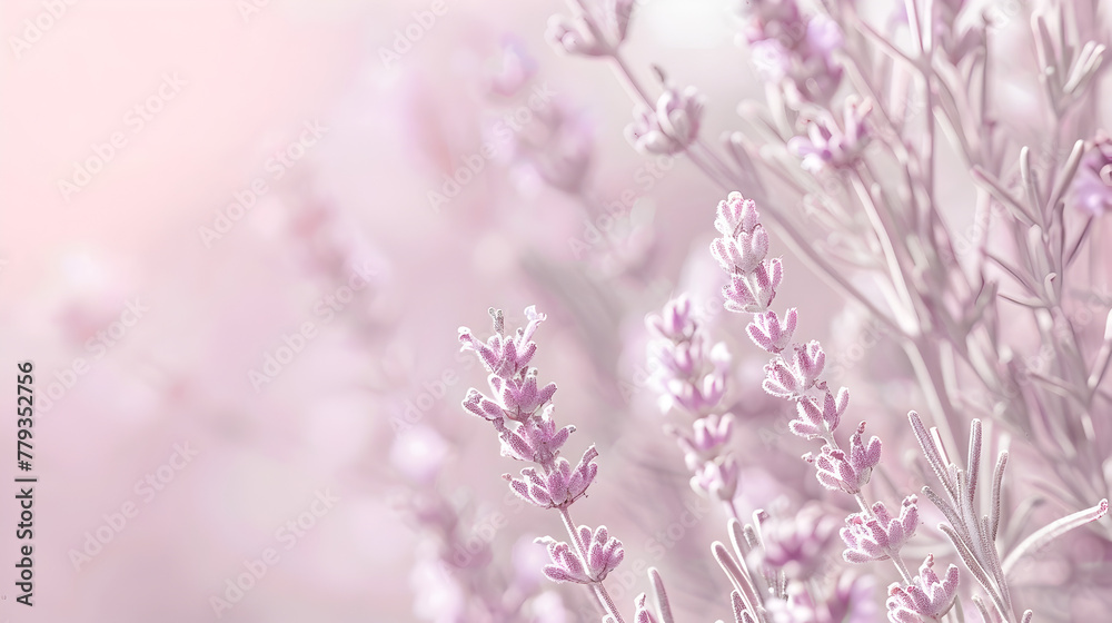Obraz premium Romantic background, light pink, Lavender plants.