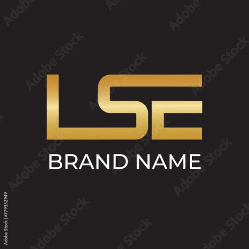 LSE gold initial logo design vector