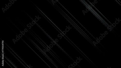 Abstract stright white digital lines loop motion on black background. photo