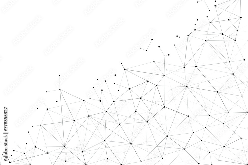 Abstract futuristic digital technology network connected with communication lines background