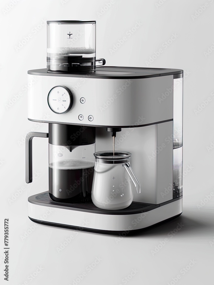 Sleek Modern Coffee Maker on Kitchen Countertop. Sleek Modern Coffee Maker on Kitchen Countertop.
