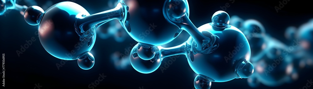 Representation of Intricate Molecular Structure Backdrop with Futuristic Panoramic View