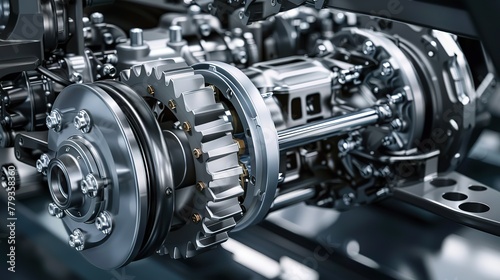 Describe the function and operation of a differential in a vehicle's drivetrain, including its role in cornering and traction control.  photo