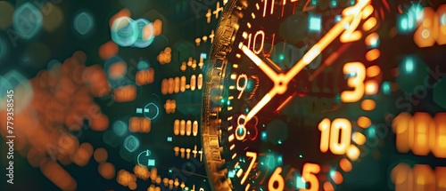 A close-up of a digital clock counting down to a Bitcoin halving event emphasizing its significance and market anticipation photo