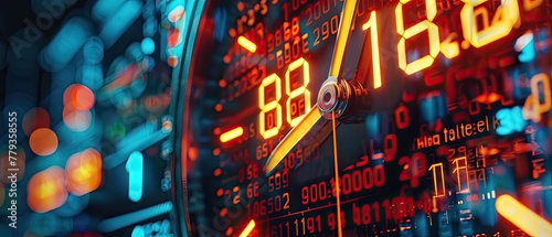 A close-up of a digital clock counting down to a Bitcoin halving event emphasizing its significance and market anticipation