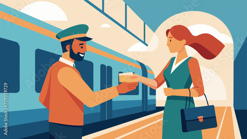 In a crowded train station a traveler approaches a lost tourist struggling to communicate with the ticket attendant. With a friendly smile the