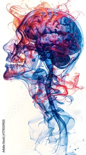 Captivating Contrast in Medical Visualization Watercolor Inspired D Renderings Unveil the Intricacies of the Human Mind