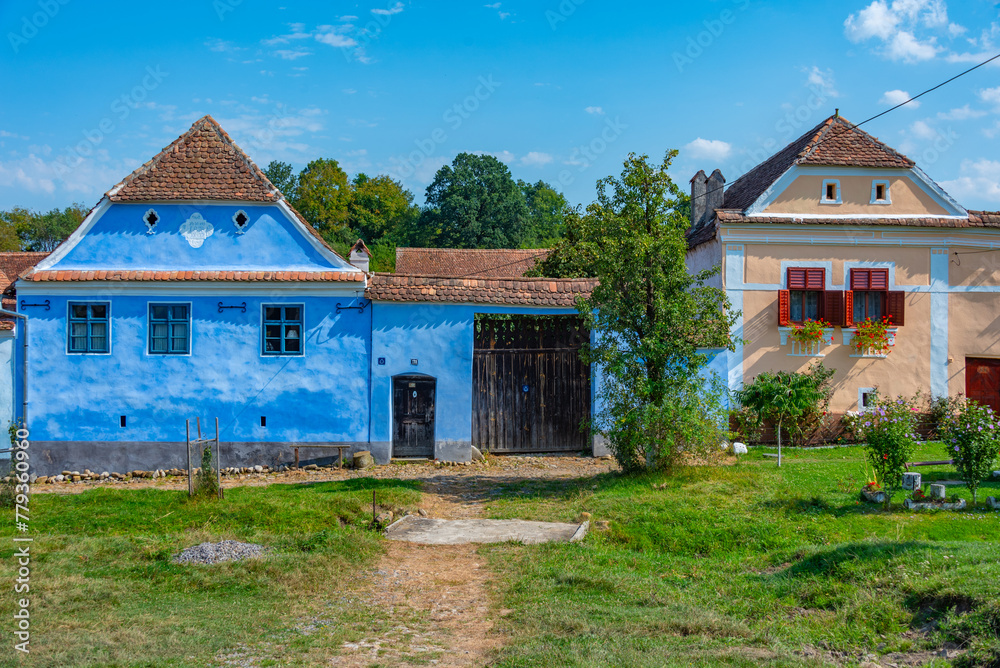 Typical saxon houses in Romanian village Viscri Typical saxon houses in Romanian village Viscri