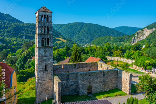 Church of St. Mary with the tower of St. Luke in Bosnian town Jajce photo