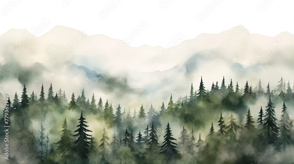Fototapeta premium green forest in the mountains.