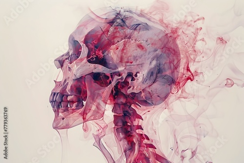 Unique Fusion of Watercolor Techniques and Medical Imaging Portraying Radiation s Effects on Anatomy in D Render and Cinematic Photographic Style