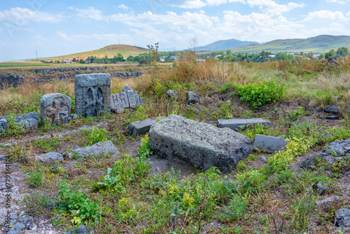 Summer day at Lori castle in Armenia photo