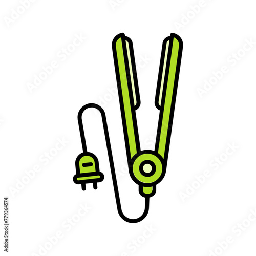 Hair straightening icon. fill color icon