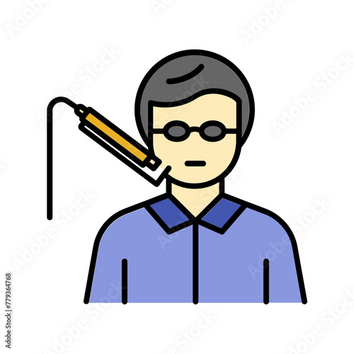 laser hair cleanser icon. fill color icon