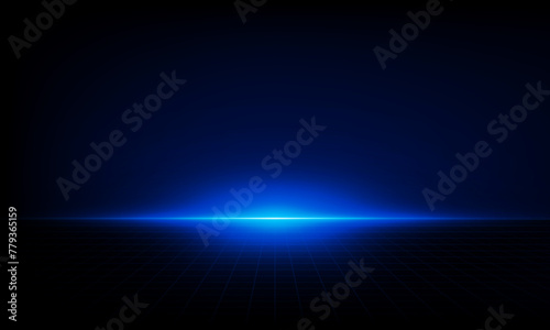 Abstract horizontal checkered surface Light of technology background Hitech communication concept innovation background vector design.