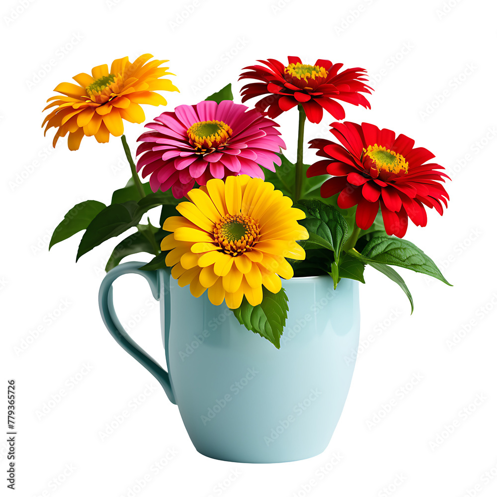 Zinnia Flower in PNG format with transparent background