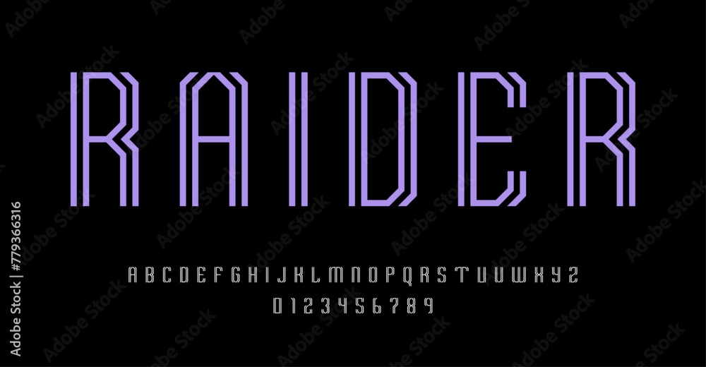 Set of alphabets fonts letters and numbers modern abstract design with lines vector illustration Set of alphabets fonts letters and numbers modern abstract design with lines vector illustration