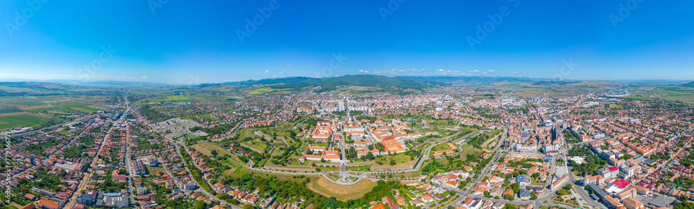 Panorama view of Romanian town Alba Iulia