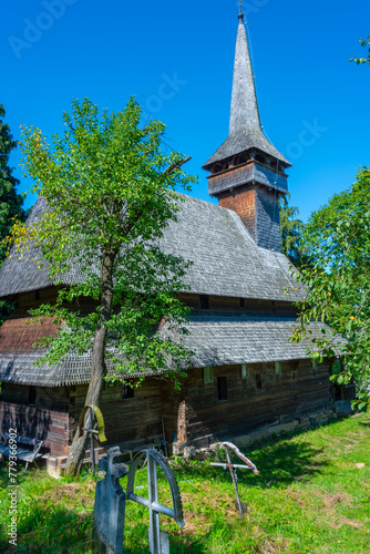 Wooden church Paraschiva at Poienile Izei in Romania photo