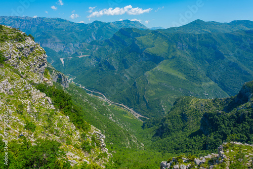 Panorama view of valley of Cemi river in Montenegro photo