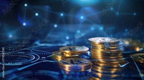 abstract background bitcoin and money Modern digital and Futuristic