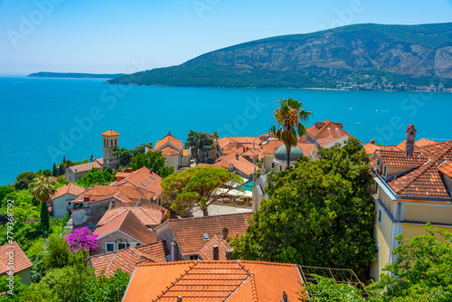 Aerial view of the old town of Herceg Novi in Montenegro photo