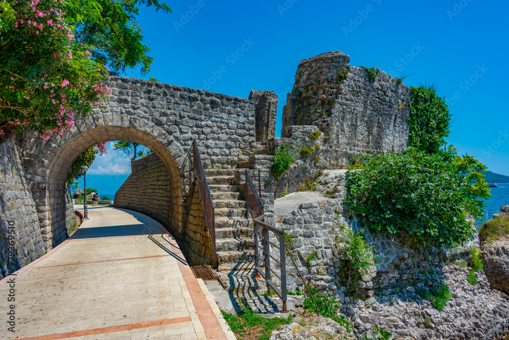 Ruins of an old fortress Citadela at Herceg Novi in Montenegro