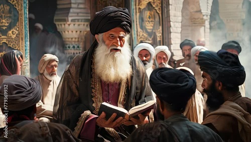 Wallpaper Mural An elderly Muslim sheikh in the past, surrounded by Muslim people Torontodigital.ca