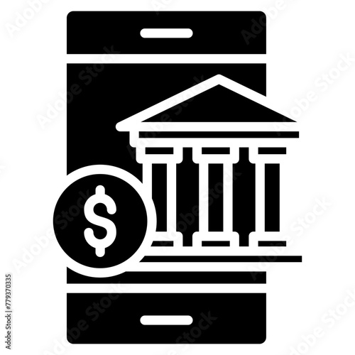 Mobile Banking Icon Element For Design