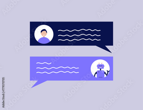 AI Robot chatbot illustration. 