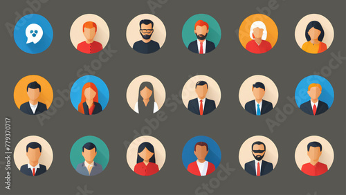 User account icon set
