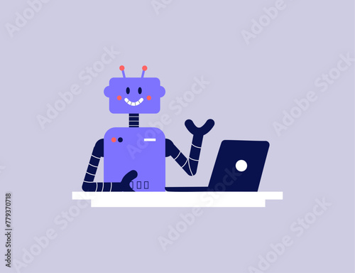 AI Robot chatbot illustration. AI Robot as virtual assistant.