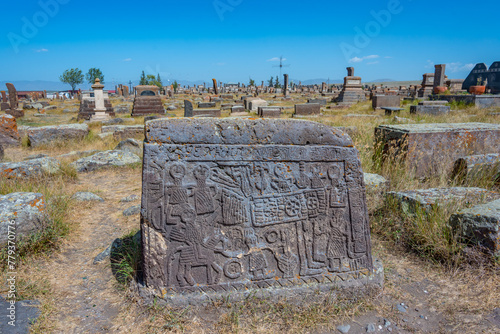 Noratus cemetery with Khachkars - ancient tombstones in Armenia