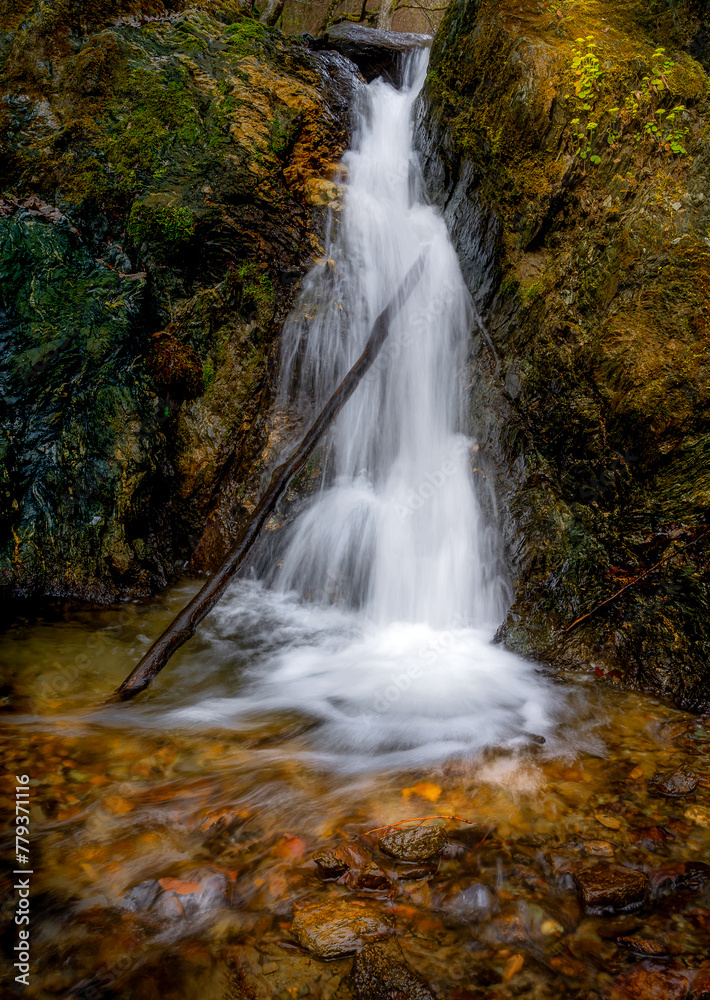 Fototapeta premium Beautiful waterfall in the forest. Long exposure image.