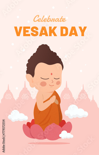 Vector of Vesak festival poster template