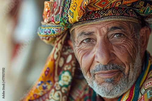 Portrait of a Man with Traditional Headwear