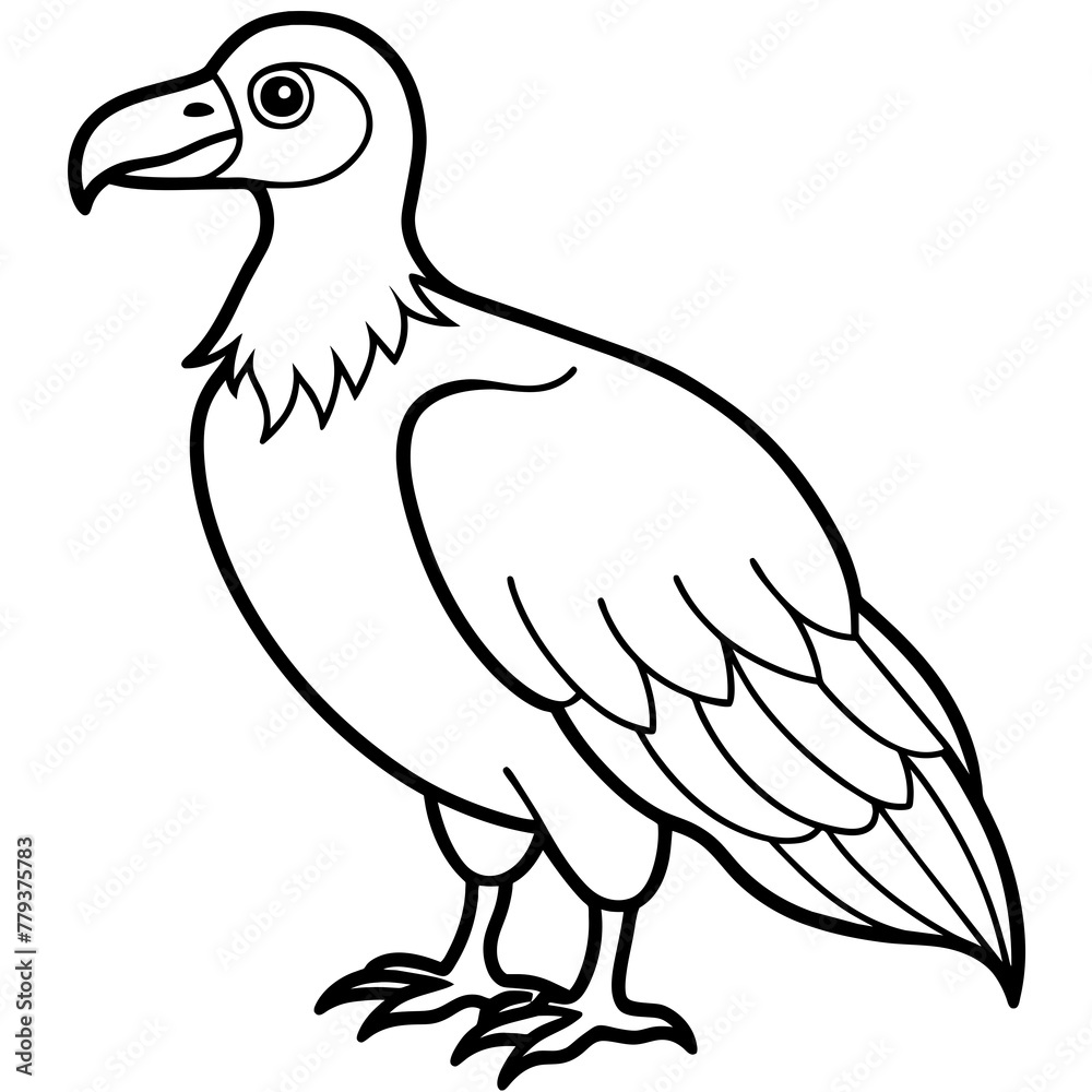 vulture line art vector