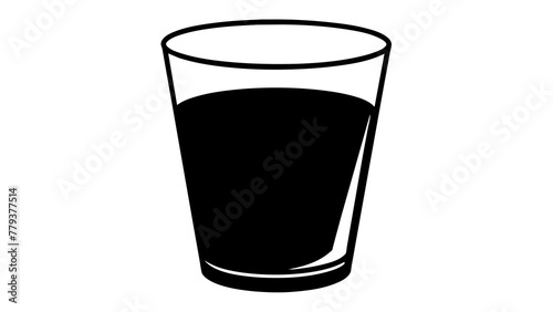 glass of water silhouette vector illustration