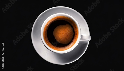 cup of coffee on black