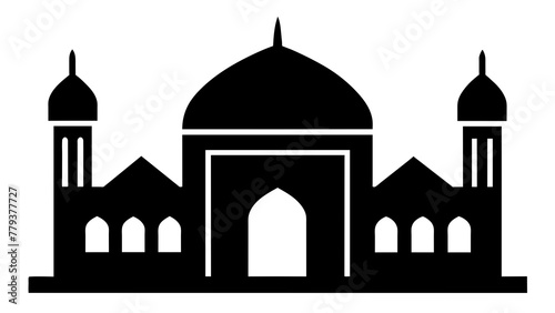 mosque silhouette vector illustration