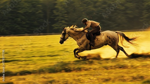 Describe the sensation of riding a horse at full gallop. 