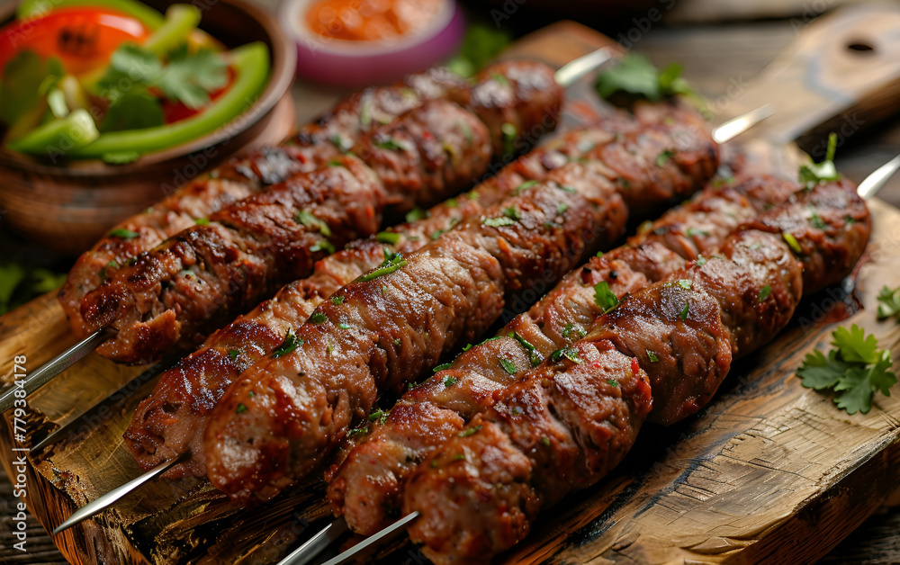  Spicy Seekh kebabs  of beef meat