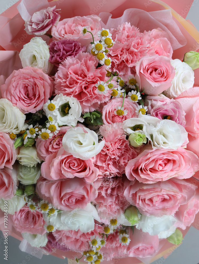 A close-up of a bunch of pink flowers A close-up of a bunch of pink flowers