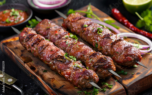  Spicy Seekh kebabs  of beef meat
