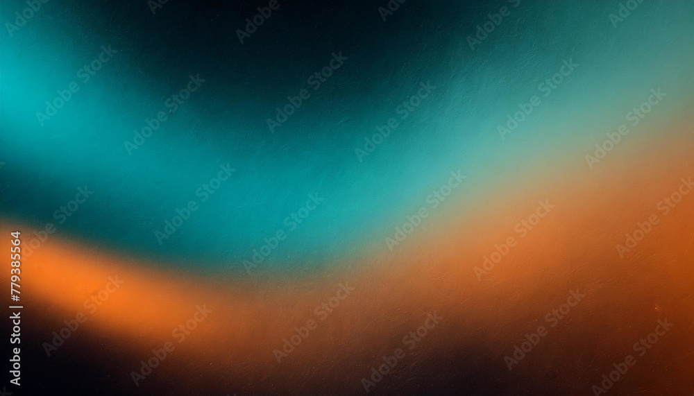 Turbulent Tones: Blue Teal Orange Black Gradient with Grungy Texture