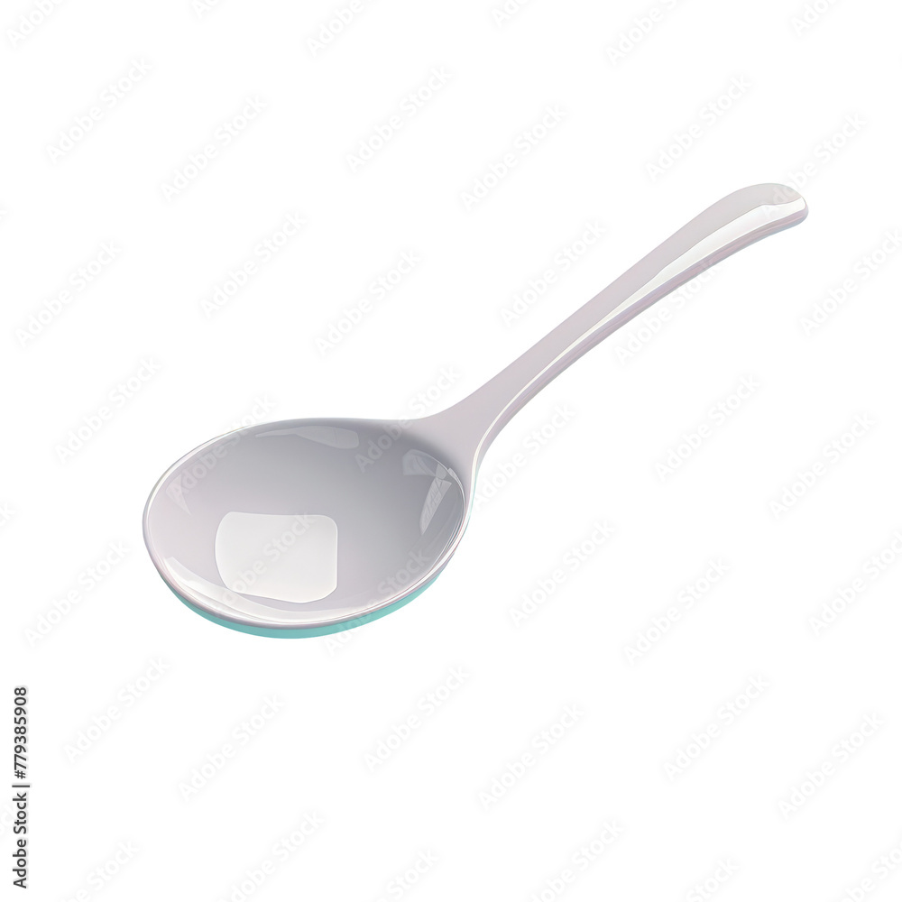 A silver spoon with an attached handle A silver spoon with an attached handle